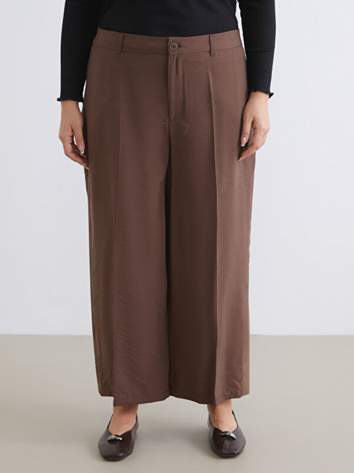 Modal Kar???ml? Kad?n Pileli Pantolon