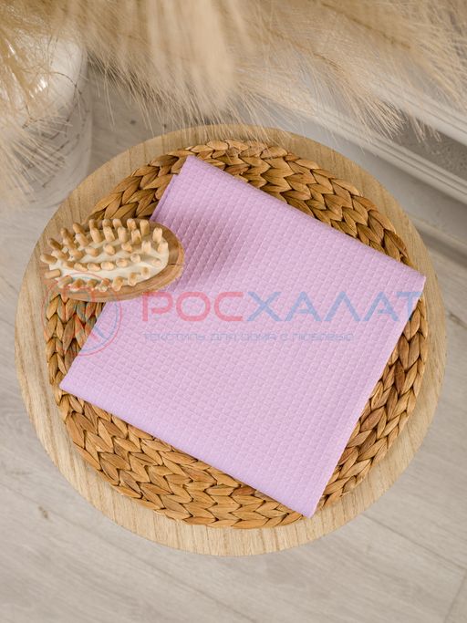 Однотонное вафельное полотенце сиреневое  ПВ-01 (18) 40х70
