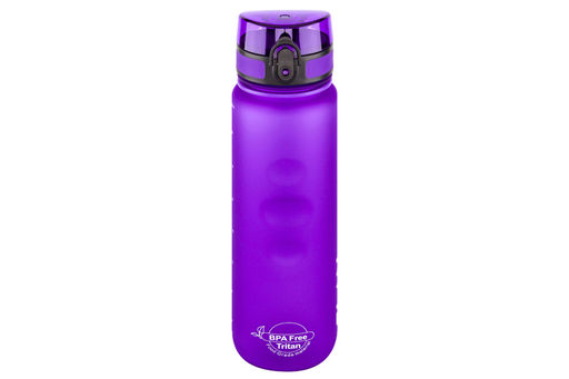 Бутылка для воды 1000 мл 7,8*7,8*28,5 см "Style Matte" с углублениями д/пальцев лаванда