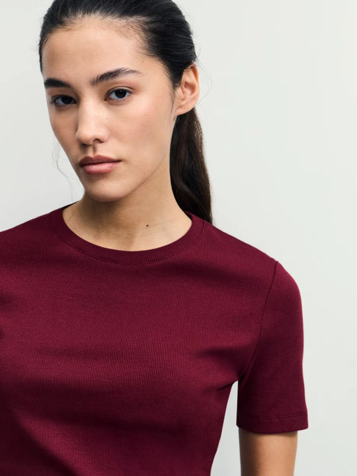 Базовая футболка в рубчик / Zarina  фото 6