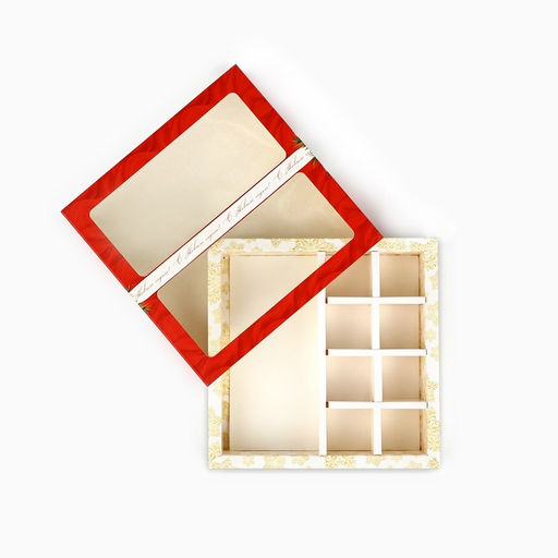 Цена за 5 шт. Коробка под 8 конфет и шоколад с ячейками Новогодняя роскошь, 18 х 18 х 4 см - Дарите счастье фото 5