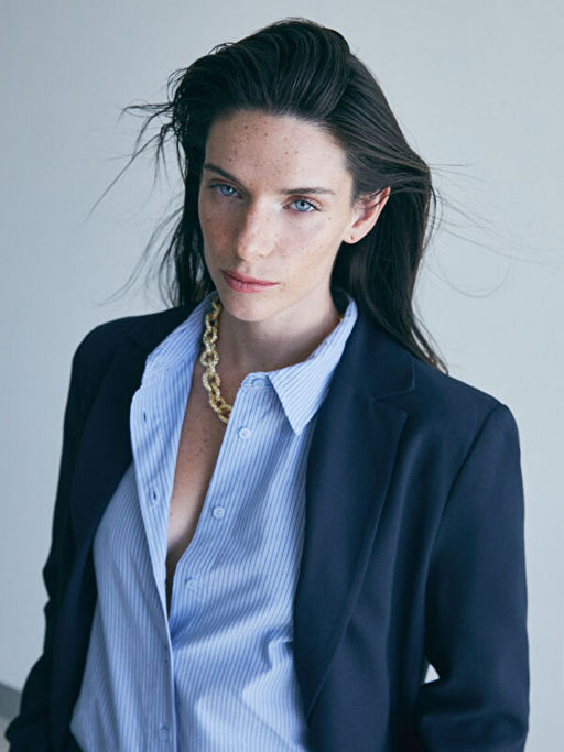 ?izgili Uzun Kollu Poplin Kad?n G?mlek