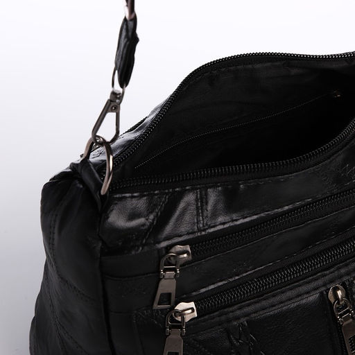 Сумка женская на одно плечо, на молнии, цвет чёрный - Simaland фото 5