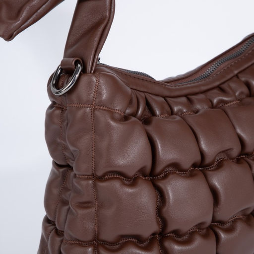 Сумка-мешок на молнии, длинный ремень, цвет коричневый - Simaland фото 4