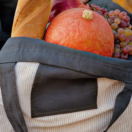 Сумка изо льна двухсторонняя SL HOME Linear bag, 67×35 см