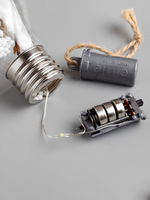 Ёлочный шар Еловая ветка, 5 LED, от батареек, свечение тёплое белое - Luazon lighting фото 11