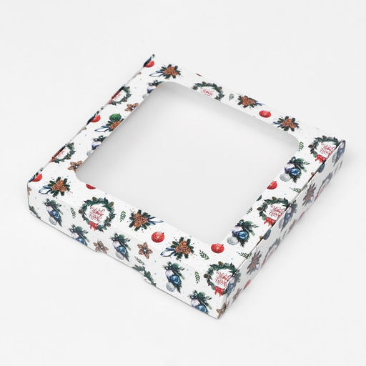 Цена за 5 шт. Коробка подарочная новогодняя складная «Праздничный гость», 16×16×3 см