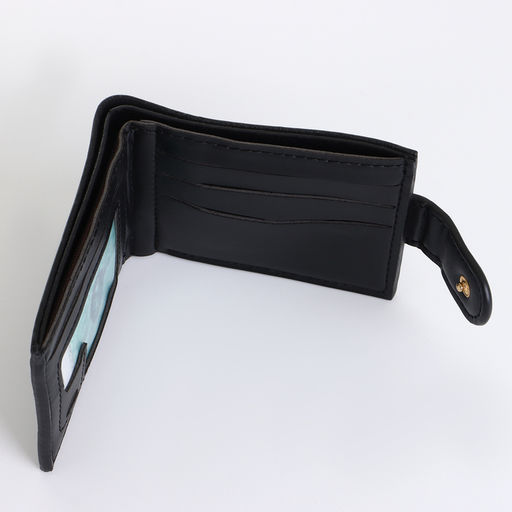 Портмоне мужское на кнопке, чёрное