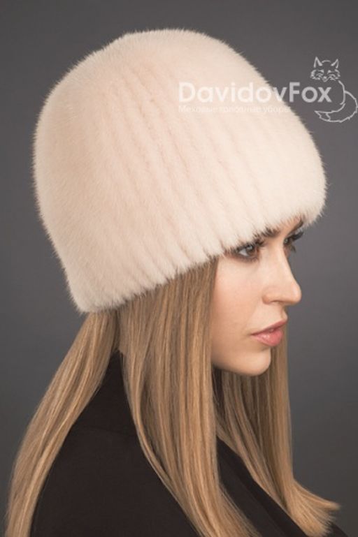 ВИДЕООБЗОР шапка Сноп норка розовый жемчуг - Davidovfox фото 2