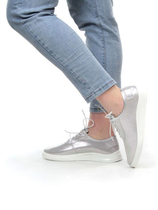 05-FDD36-2P SILVER Кроссовки женские (натуральная кожа) - Фабричный китай фото 4