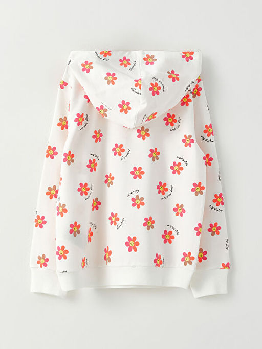 Kap??onlu Bask?l? Uzun Kollu K?z ?ocuk Sweatshirt - Waikiki фото 2