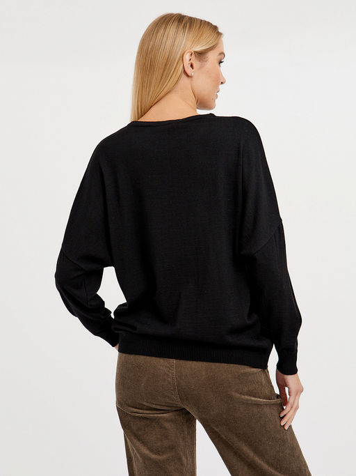 джемпер женский из вискозы в черном цвете с ярким принтом - Glenfield фото 5