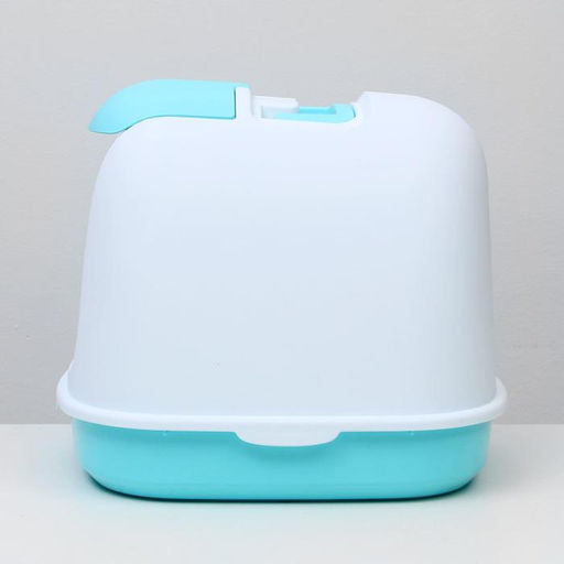 Туалет закрытый с совком, 47 х 40 х 39 см, бело-голубой - Пижон фото 2