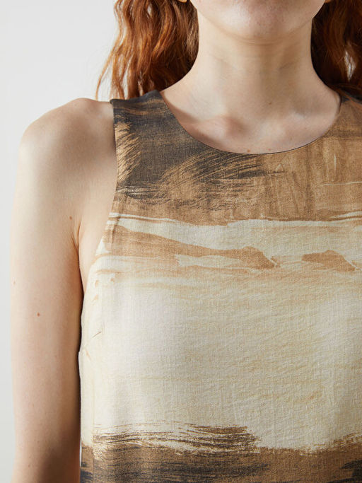 Bisiklet Yaka Desenli Elbise