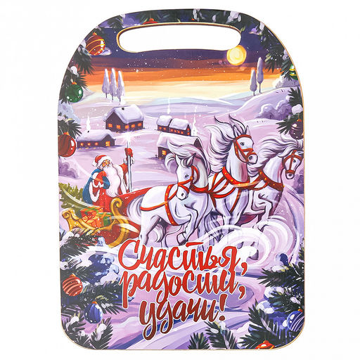 Счастья, Радости, УдачиКомлект деревянный 4 предмета: доска разделочная 29х21х0,6см; доска разделочная 21х19,5х0,6см; подставка под горячее 14,5х14,5х0,8см; салфетница 12,5х8,5х4см (Россия) - Домашняя мода фото 7