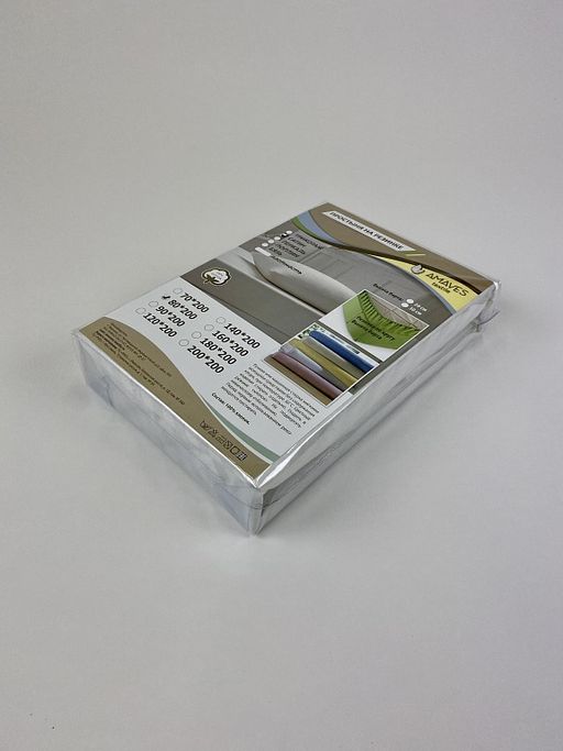 Простыня на резинке Страйп Сатин Белая (резинка по кругу) 200х200х20 - Амавес-текстиль фото 2