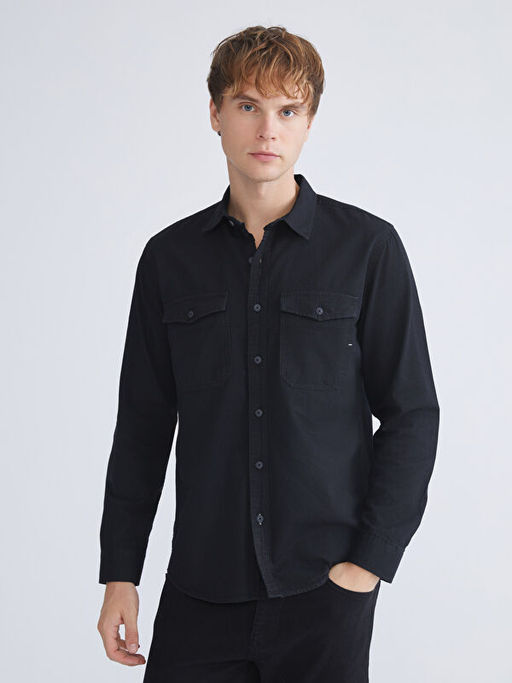 Regular Fit Uzun Kollu Erkek Jean G?mlek