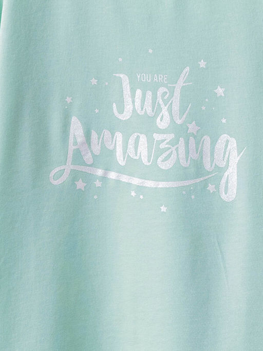 Bisiklet Yaka Bask?l? Uzun Kollu Pamuklu K?z ?ocuk Ti??rt - Waikiki фото 3