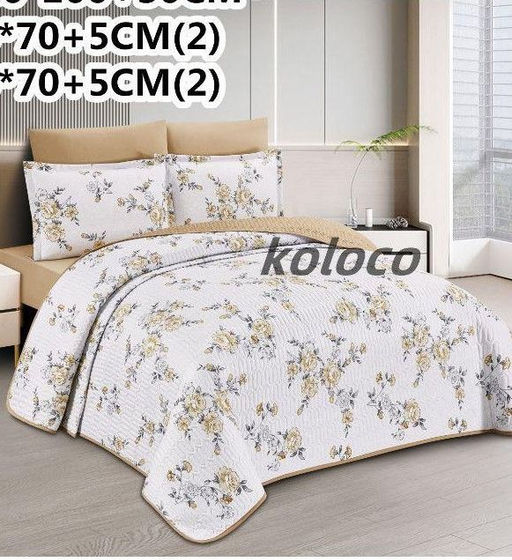 Одеяло стеганное с простыней на резинке и наволочками 2шт Koloco 192-1 192-1/03