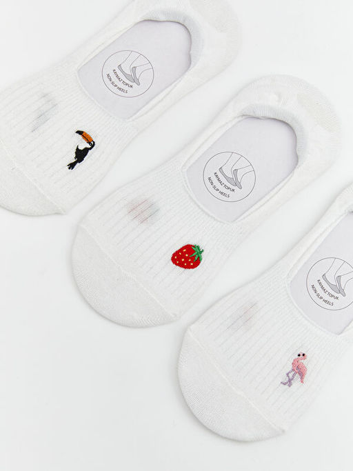 Kayd?rmaz Topuk Nak??l? Kad?n Babet ?orap 3l?