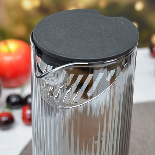 Кувшин AROMA 1,2 л из цветного боросиликат. рельефного стекла с крышкой-фильтром 106482 /Mallony/  фото 3