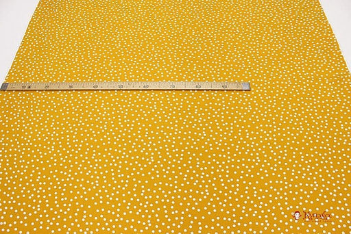 Штапель Россыпь среднего гороха-2 на ярко-горчичном, ш.1.44м, вискоза-100%, 100гр/м.кв - Купава фото 8