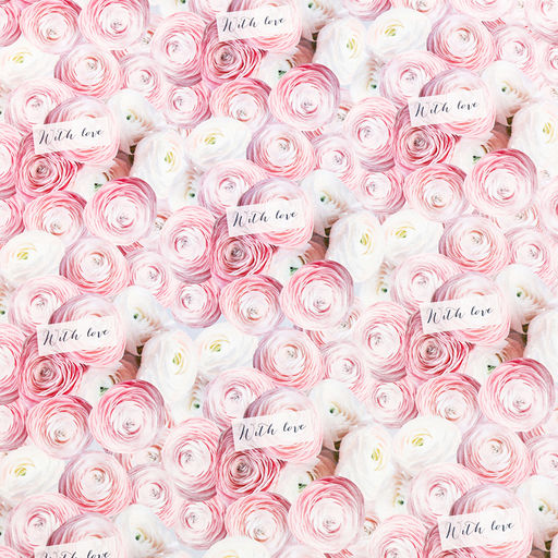 Цена за 2 шт. Бумага упаковочная глянцевая «Ранункулюсы», 1 лист, 70 х 100 см