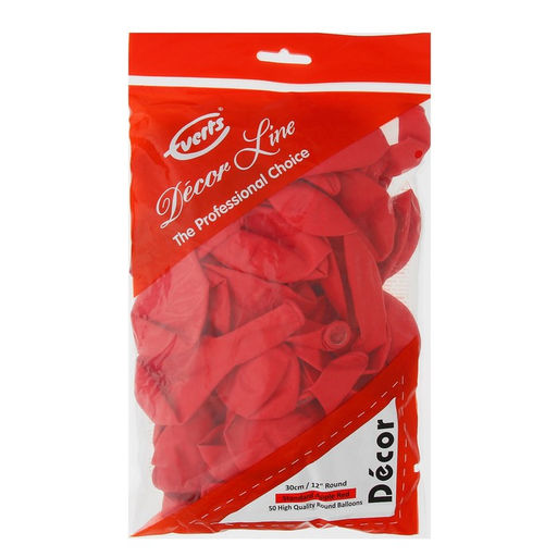 Шар латексный 12", стандарт, набор 50 шт., цвет красный