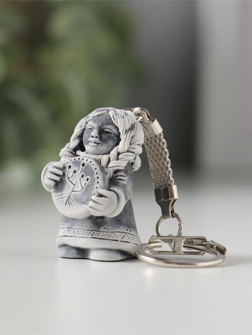 Брелок "Девушка с бубном" маленькая, 4см