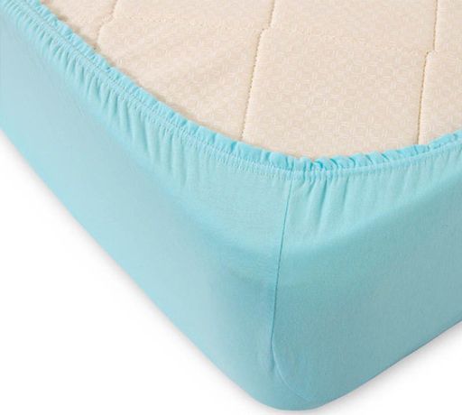 Простыня трикотажная на резинке Мерцана (Голубой) MERC04 140x200