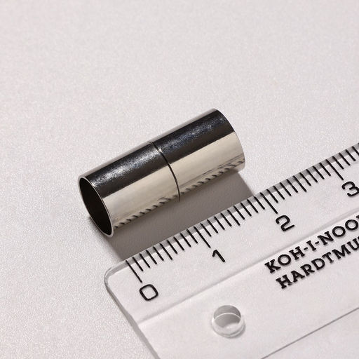 Замок-концевик магнитный, L=20 мм, вн.d=8 мм, (набор 3 шт.), цвет серебро