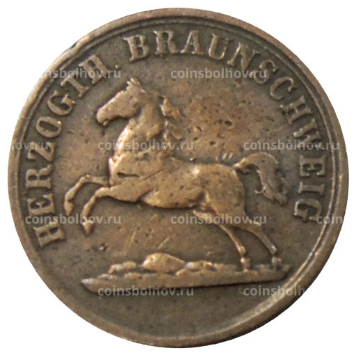 2 пфеннига 1859 года Германские государства  Брауншвейг