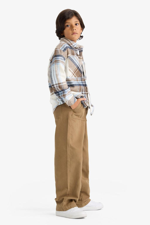 %100 Pamuk Loose Fit Standart Pa_a Gabardin Pantolon Erkek _ocuk - Defacto фото 5