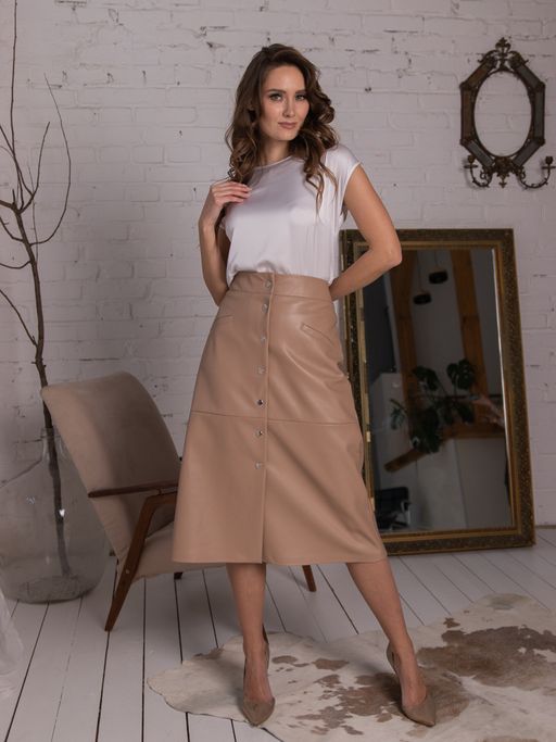 юбка из экокожи ,расклешенного силуэта - Трика фото 2