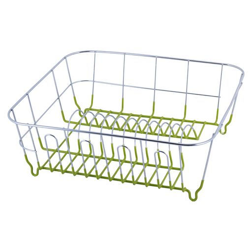 Сушилка для посуды 37*33*13,5см. из хромированной стали с поддоном (0763A) /KAMILLE/  фото 5