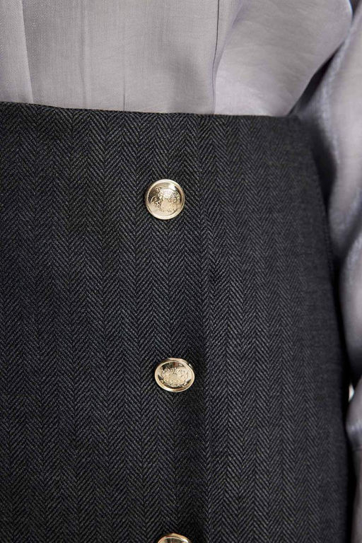 Мини-юбка-трапеция с нормальной талией на подкладке - Defacto фото 7