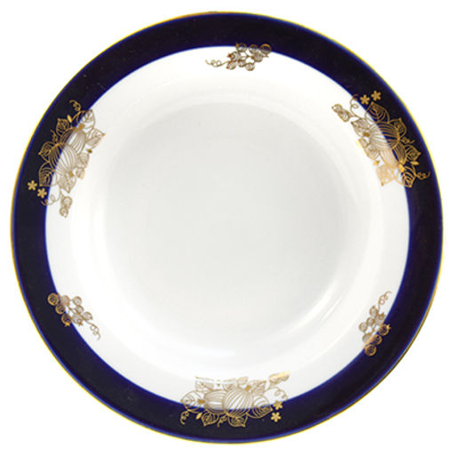 Тарелка глубокая фарфоровая Ягоды д200мм, 250мл, h40мм, гладкий край, ручная работа (Россия)