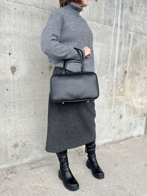 Женская кожаная сумка бочонок 1003 Блек