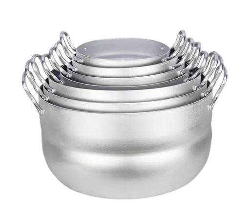 НАБОРМАТРЕШКАиз 7 полусфер кастрюль(1,7;2,5;3;4,5; 6;8;10 л), 2 мет/руч, мет/кр. Алюминий 11107