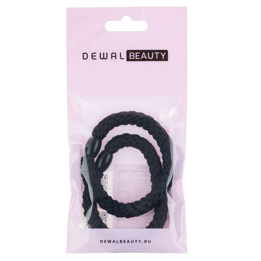 Резинки для волос, цвет черный (2 шт.) DEWAL BEAUTY DBR3324  фото 2