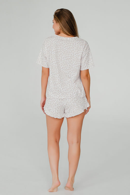 Пижама леопард женская с шортами