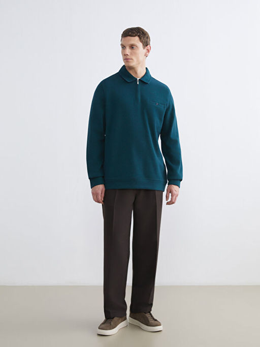 Polo Yaka Erkek Sweatshirt