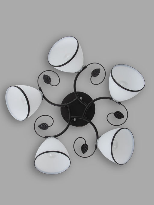 Люстра 20137/5, 5хE27, 60Вт, чёрный/белый