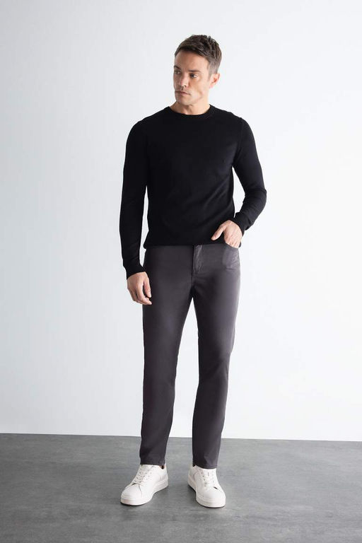Chino Kanvas Pantolon Slim Fit Dar Kesim Pamuklu Esnek Dar Paca - Defacto фото 9