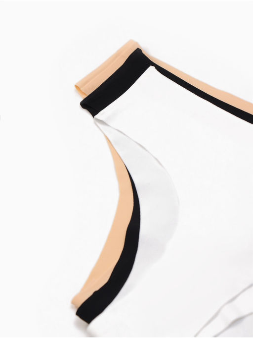 Наб бесшов трусов (3шт) жен слипы MINAKU 90%нейл/10%спанд/ласт-ца100%хл бел/беж/черн р.S