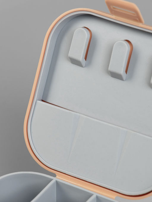 Шкатулка - органайзер для хранения украшений, 9×9×3.8 см, розовая