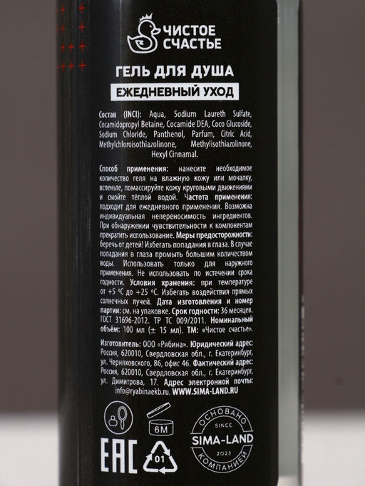 Подарочный набор «Сильному духом», гель для душа и мочалка для тела, 100 мл, Чистое счастье
