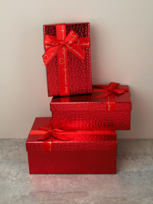 Коробка подарочная 3 штуки 23х16 см / 3404-02 /уп 36/красный - Галеонтрейд фото 4