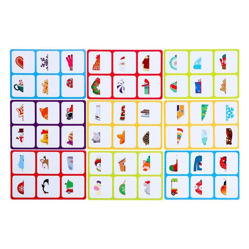 Настольная игра Умное лото. Новогодние половинки, от 1 игрока, 3+