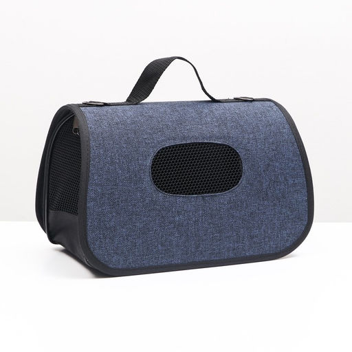 Сумка - переноска для животных Карпетбеггер с окном, 32,5 х 19,5 х 19,5 см, синяя